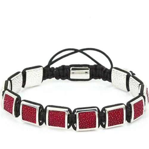 Anil Arjandas Adjustable Bracelets for Women Men Jewelry 2017 Genuine Stingray Leather Beads Square Charms Macrame Bracelets