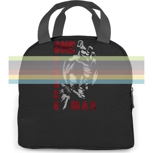 One Punch Anime Saitama Workout 5 Made In USA Round Collar women men Portable insulated lunch bag adult student