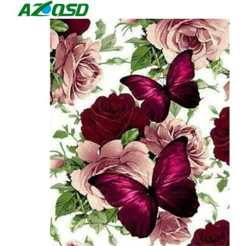 AZQSD Diamond Painting Set Butterfly Picture Handmade Craft Diamond Embroidery Diy Animal Cross Stitch Kits Home Decoration