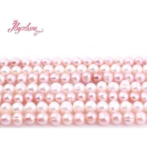 5.5-7mm Nearround Freshwater Pearl Beads Loose Natural Stone Beads For DIY Necklace Bracelats Earring Jewelry Making Strand 15"