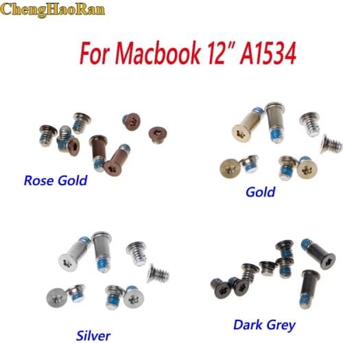 ChengHaoRan 1set Bottom Back Cover Case Screw Screws for MacBook 12" Retina A1534 rose gold/gold/silver/dark grey