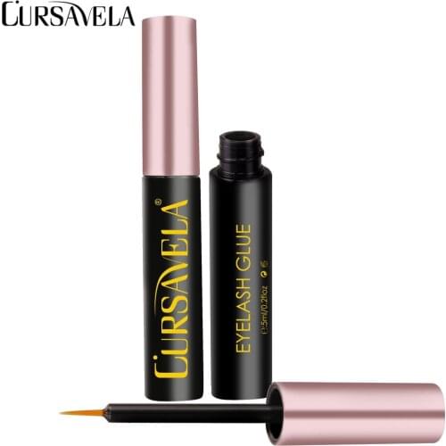 Cursavela False Eyelash Glue Clear Eyelash Adhesive Makeup Waterprool Lashes Glue 5ML Professional Low Irritation Clean Glue