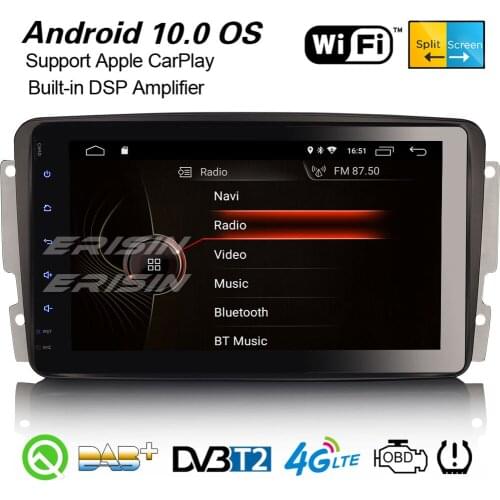 Erisin 4289 8" Android 10.0 Car Stereo Carplay DSP DAB+ GPS WiFi USB Navi For Mercedes-Benz C/CLK/G Class 203 463 209 Viano Vito