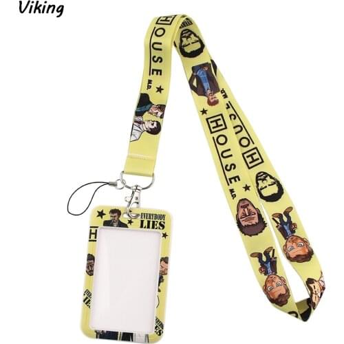 G1819 Cartoon TV Show Business Badge Card Holder with Necklace Lanyard Keychain keys Badge ID Mobile Phone Rope Gifts