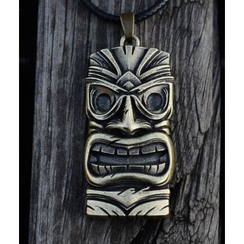 Hawaiian Traditional Tribal Tiki Mask Pendant Necklace For Men/Women Jewelry