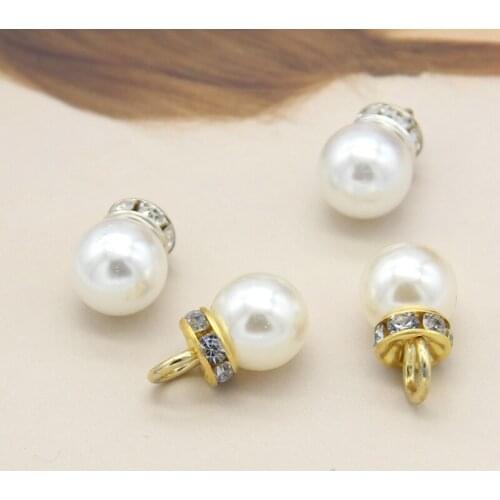 HENGC Vintage Pearl Jewelry Metal Shank Shirt Buttons For Clothes Wedding Dress Handmade Decorative Sewing Accessories Wholesale