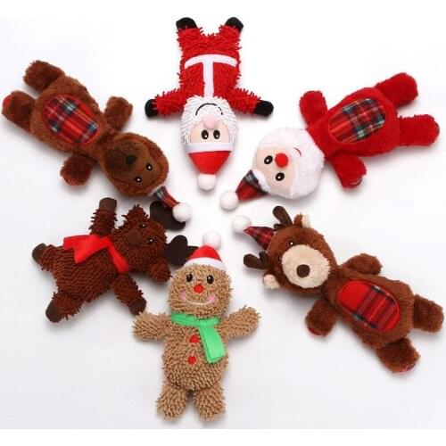 Pet Toys Christmas Plush Vocal Cat Doggy Santa Claus Molar Teeth Puppy Sounding Chewing Tearing Biting Resistant Cat Dog Toy