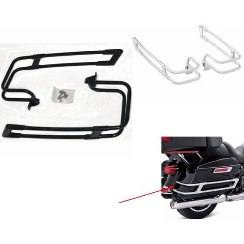 Motorcycle Saddlebag Guard Rail Mount Bracket For Harley Touring Road King Davidson Electra Glide