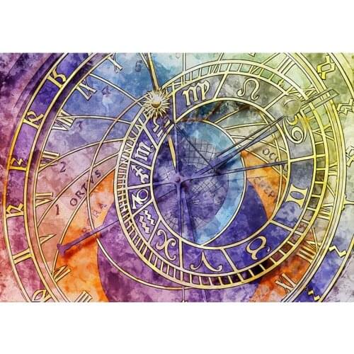 Full Square/Round 5D DIY Diamond Painting Clock 3D Diamond Embroidery Scenery Pictures Mosaic Art Kits Wall Decoration CV543