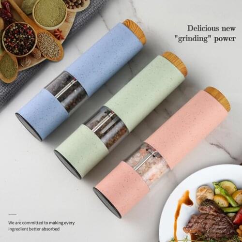 Wheat Straw Pepper Mill Electric Pepper Mill Pepper Grinder Kitchen Supplies
