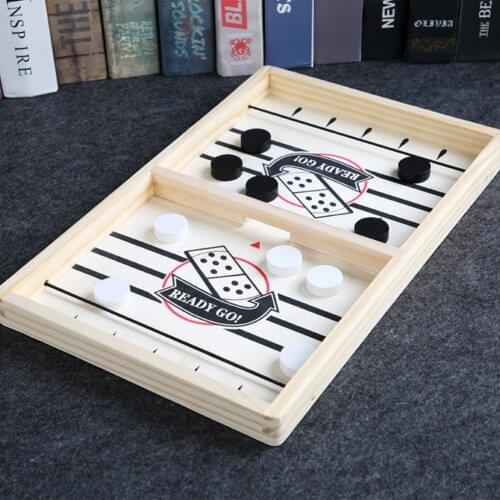 Foosball Winner Games Table Hockey Wooden Catapult Chess Parent-child Interactive Toy Fast Sling Puck Board Game for Kids Adults