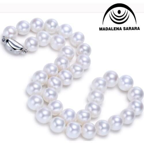 MADALENA SARARA Single Row Elegant Princess Luxury Style AAAA 8-9mm Round Freshwater Pearl Necklace