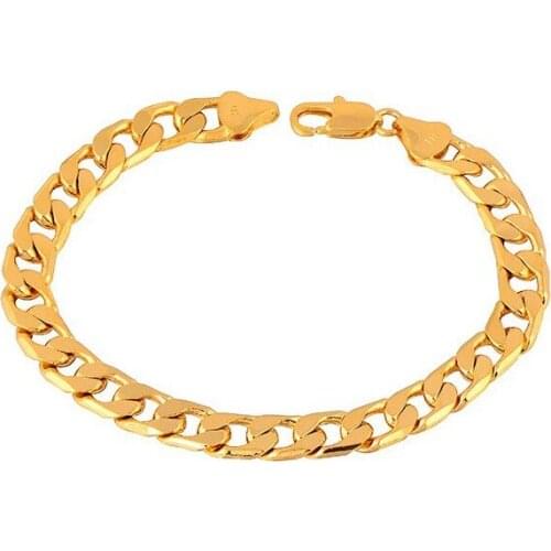 Wholesale European and American Classic Mens Flat Side Bracelet 10mm Jewelry SBR210040