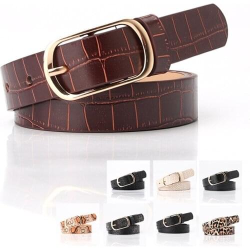 New fashion metal pin buckle belt for women PU leather waist strap ladies dress waist girdle jeans waisband decorative Accessory