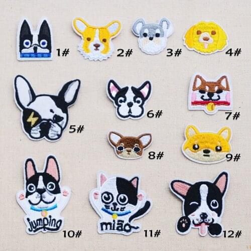 Cute small embroidered puppy patches for clothing applique Embroidered Sew-On Handmade patch Clothing decoration cartoon pet dog