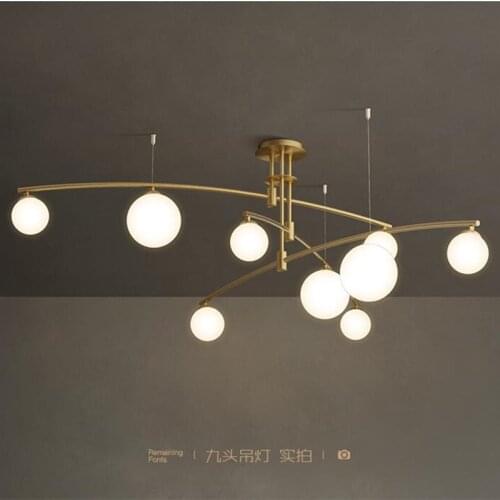 Modern Glass Ball Chandelier Lighting Nordic Brief Living Room Light Fixture/Suspension Creative Bedroom LED Lamp Luster Lampara