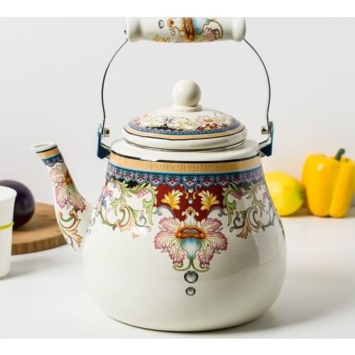 Special offer 5L enamel kettle pot thickened teapot teapot jug Chinese medicine pot electromagnetic furnace gas pot shipping