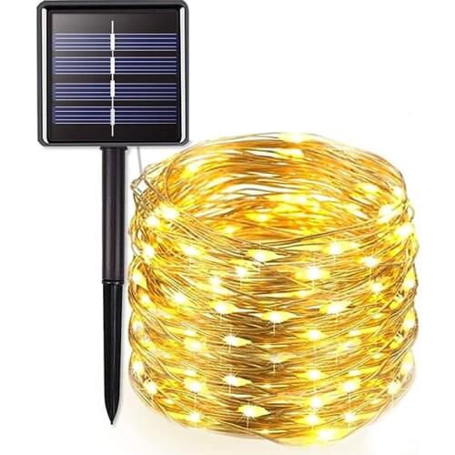 Solar String Fairy Lights 12m 100LED / 5M 50 LED Waterproof Outdoor Garland Solar Power Lamp Christmas For Garden Decoration