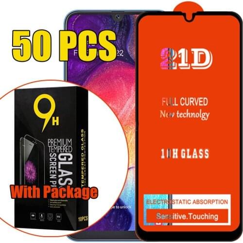 50pcs 21D Tempered Glass Screen Protector For Samsung Galaxy Note 10 Lite A10S A20S A30S A40S A50S A70S M01 M11 M21 With Box