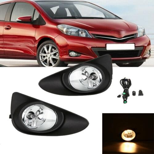 1 Pair Fog Light Lamp For Toyota Yaris Hatchback 2012-2014 Front Bumper Driving Fog Light Lamps +Wiring Switch+ Bulbs Assembly