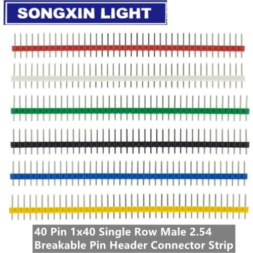 10pcs 40 Pin 1x40 Single Row Male 2.54 Breakable Pin Header Connector Strip