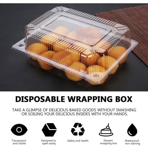 100pcs Disposable Dessert Packing Box Cake Box Transparent Dessert Packaging Box Dessert Box Transparent Pastry Packaging Box