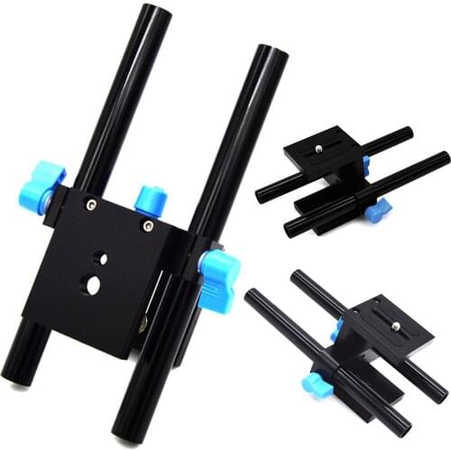 15mm Sliding Rail Rod Support System Baseplate Mount with Quick Release Plate For DSLR Camera Follow Focus Rig