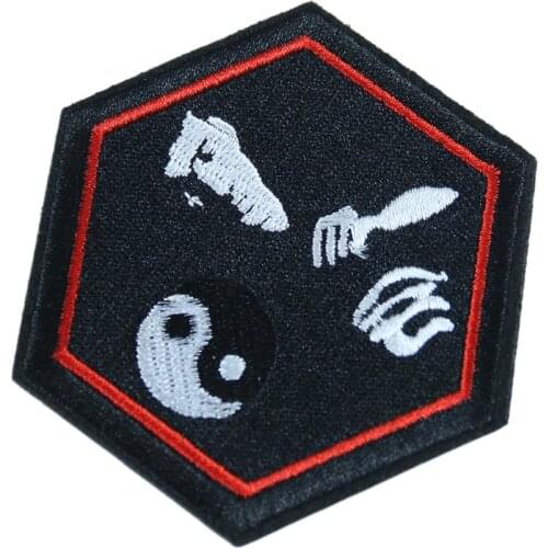 2PCS Bruce Lee Martial Arts Badges Patches Applique Iron on Embroidery Patches for Clothing DIY Apparel Sewing Decoration