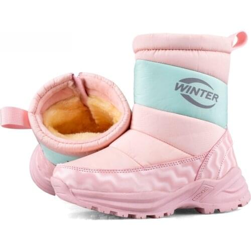 2020 Winter Children Snow Boots Boys Girls Boots Non-slip Waterproof Windproof Warm Boots Kids Winter Shoes with Ice claw