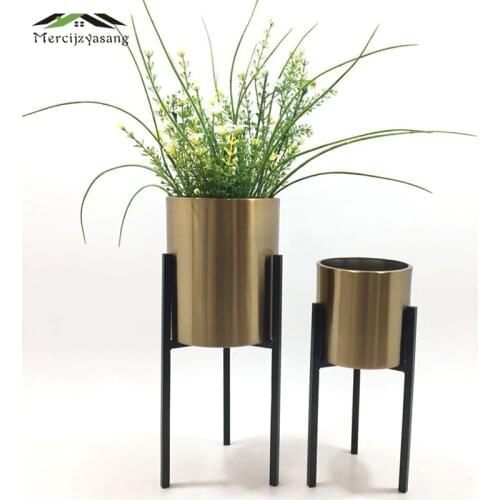 4Pcs/Lot Nordic Flower Vases Table Metal Vase Plant Floral Holder Flower Pot Gold for Home/Wedding Corridor Decoration G167
