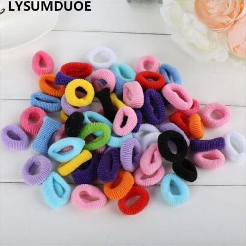 50Pcs Girl Mini Elastic Bands Ponytail Holder Cotton Hair Elastic Baby Accessories Candy Ring Rope Children Jewelry Accessory