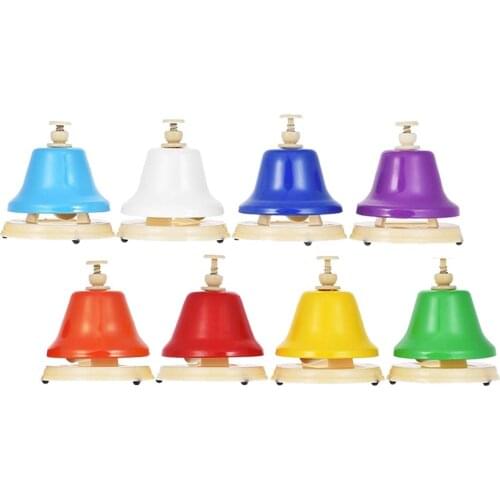 8pcs Hand Bell Baby Rattle Handbell Music Color Early Learning Educational Toys Birthday Gift for Children Toddler Kids