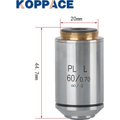 KOPPACE PL60X/WD3.18 Infinity Long Working Distance Flat Field Achromatic Metallographic Objective Installation Port 20mm