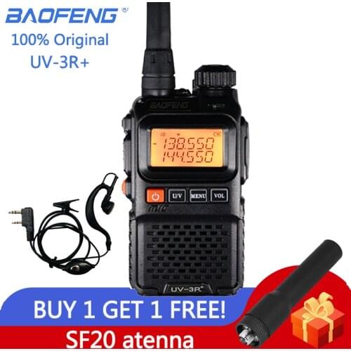Baofeng UV 3R Plus Walkie Talkie Dual Band UV3R+ Two Way Radio Wireless CB Ham Radio FM HF Transceiver UHF VHF UV-3R Intercom