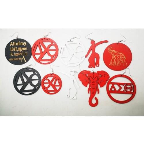 Free Shipping! 10pairs per lot !! DST Wooden Earrings