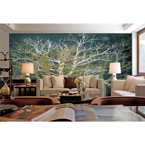 Custom 3D large mural,3D beautiful modern abstract tree papel de parede ,living room sofa TV wall bedroom wall paper