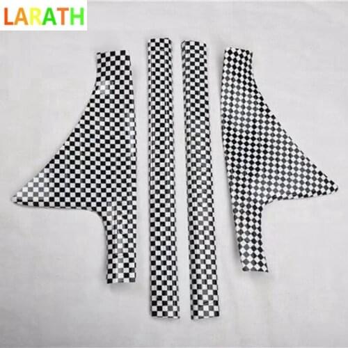 For Honda Civic 2016 2017 2018 10TH Generation 4PCS Door Sill Scuff Plate Plaid Threshold Welcome Pedal Trim Cover Car Styling