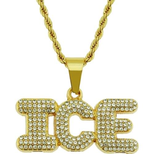 2020 European And American Hip-hop Inlaid Inch Letter Pendant Item Jewelry Quick Sale Pop Street Hip-hop Pendant