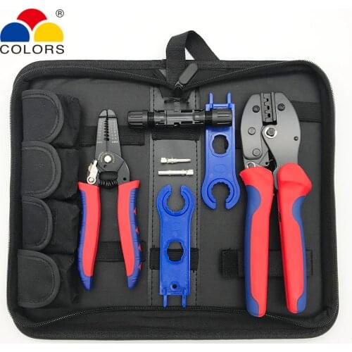 MC4 photovoltaic connector crimping tool solar energy terminal crimper wrench wire stripper pliers crimp range 2.5/4/6mm2 tools