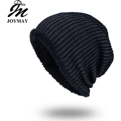 Joymay 2018 Brand New Winter Autumn Beanies Hat Unisex Warm Soft Skull Knitting Cap Hats Star Caps For Men Women WM063