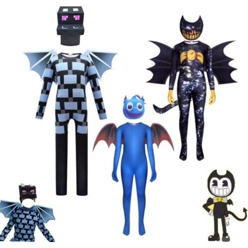 Child Mine Diamond Armor Kids Game Character Halloween Bendy Cosplay Costume Boy Girl Jumpsuit Disfraces Carnival Party Clothing
