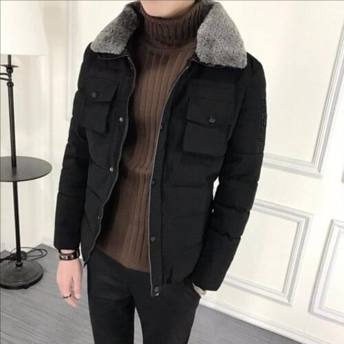 M-3xl Winter New Cotton Jacket Mens Korean Tide Slim Lapel Cotton Jacket Young Male Casual Warm Jacket Coats Motorcycle Parkas