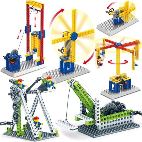 WANGE Mechanical Gear Worm Drive Electric Building Blocks Compatible Creator Educational Science Engineering Toys Power