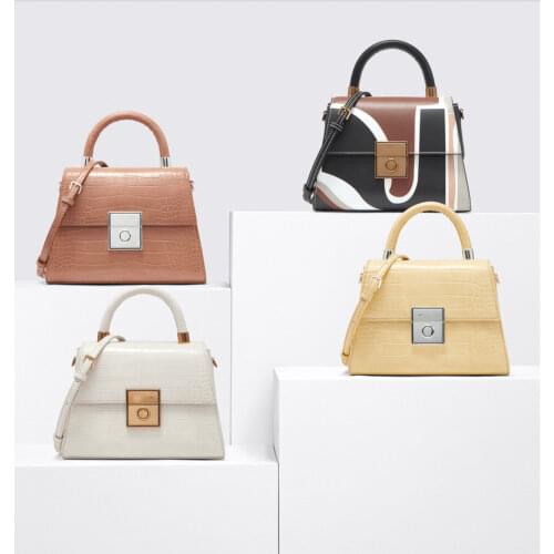 2021 new womens bag PU leather solid color hourglass bag type metal buckle flip hand bag shoulder bag women