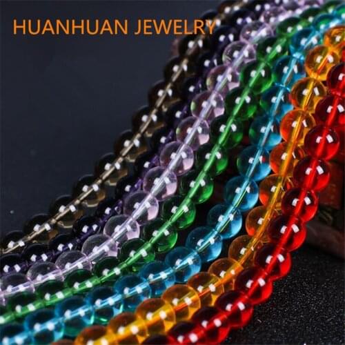 Wholesale Smooth Garnet Red Glass Crystal Round Loose Beads 15" Strand 4 6 8 10 12 mm For Jewelry Making Diy Bracelet Necklace