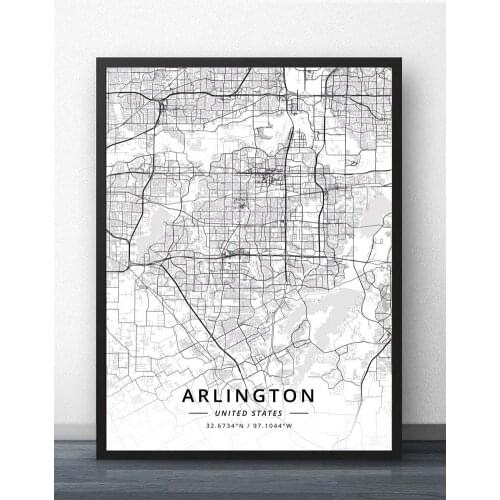 Arlington Seattle Spokane WA Washington USA United States of America Map Poster
