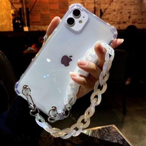 Anti-knock Wrist Chain Case For Samsung S20FE Note20U S20Plus A51 A71 Note10Lite transparent Crystal Bracelet Hand Chian Cases