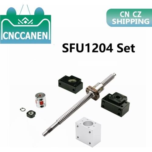 SFU1204 Set RM1204 Rolled Ball Screw C7 With End Machined+1204 Ball Nut + Nut Housing+BK/BF10 End Support+ Coupler For CNC Parts