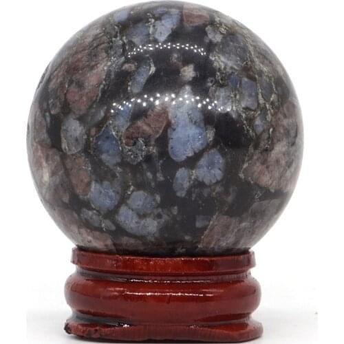 Natural Texas Llanite Blue Opal Ball Mineral Quartz Sphere Hand Massage Crystal Ball Healing Feng Shui Home Decor Accessory 40mm
