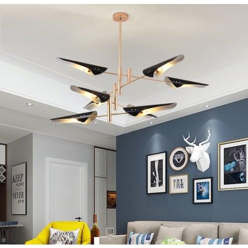 Nordic Simple Metal Bevel Industrial Chandelier Villa Living Room Fashion Exhibition Hall Restaurant Chandelier